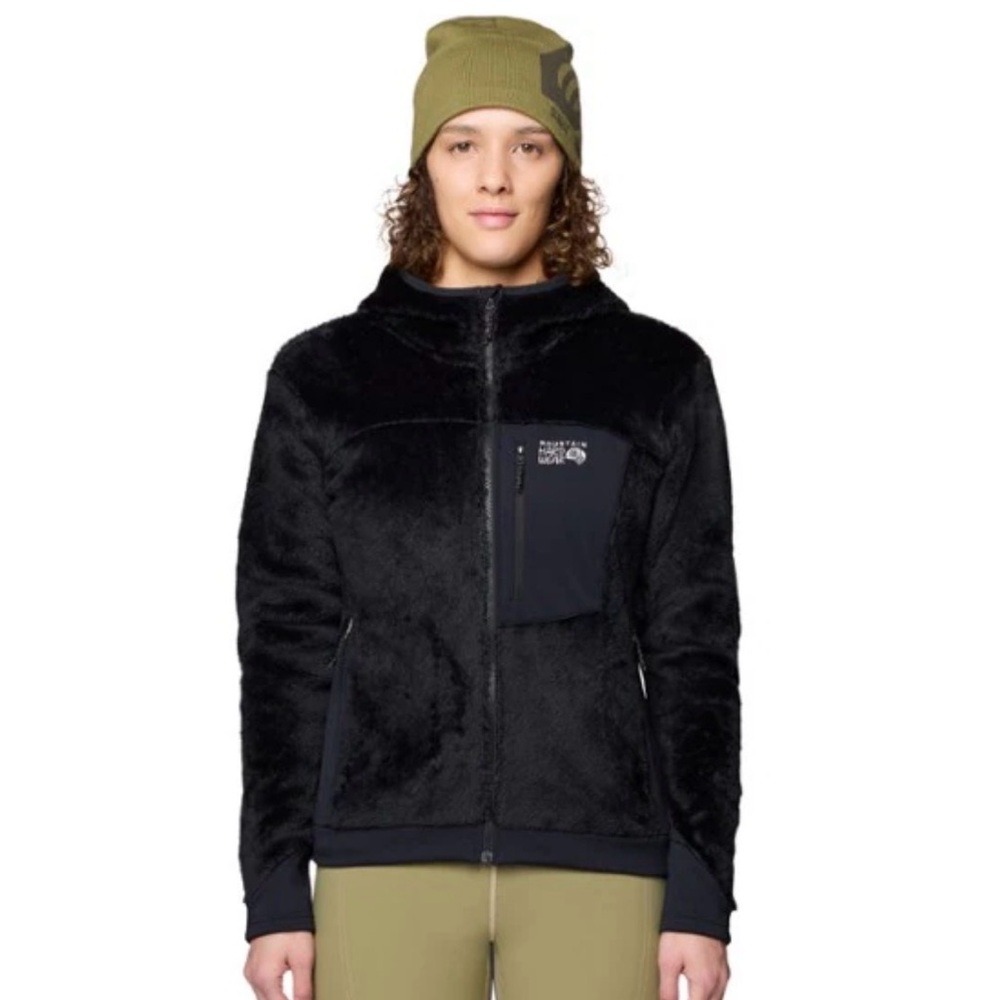 MOUNTAIN HARDWEAR Teddy Bear Fleece Zip Up Jacket Full Black Hike Women's Large